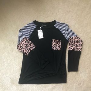 Coeur de Vague cotton knit top. NWT